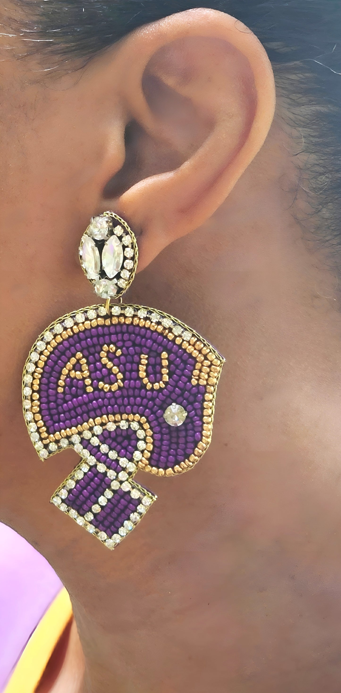ASU Football Helmet Earrings