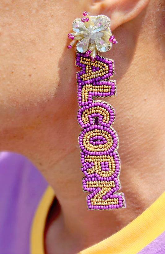 Alcorn State Braves Beaded Earrings