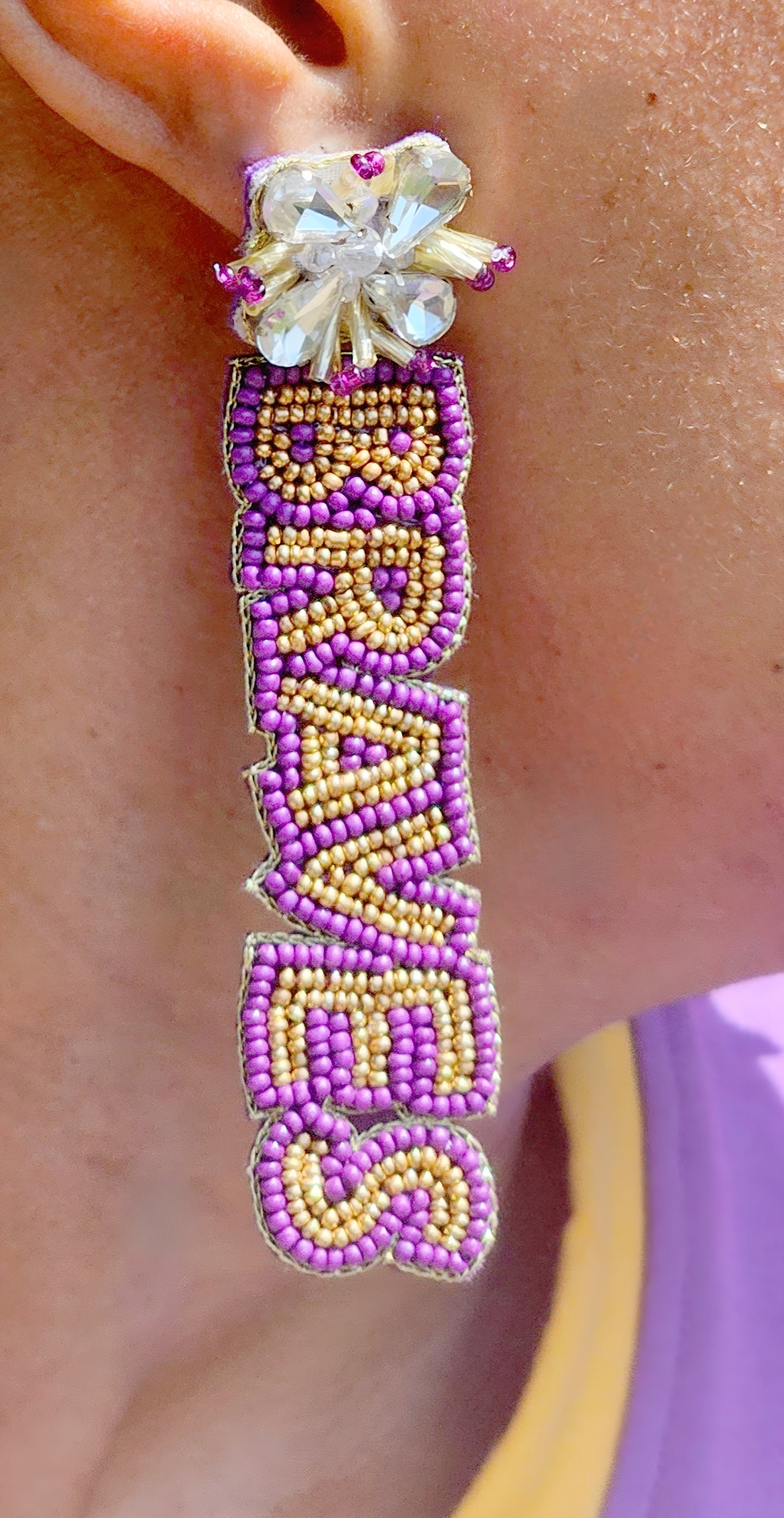 Alcorn State Braves Beaded Earrings